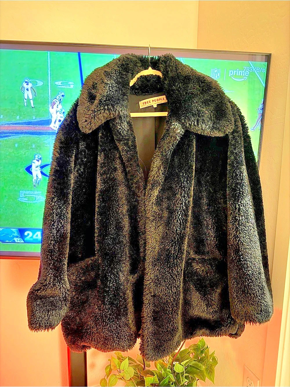 Free People Black Teddy Jacket size L